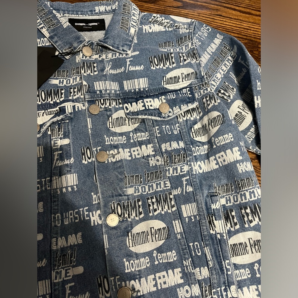 Homme + Femme logo denim jacket. - Picture 3 of 3